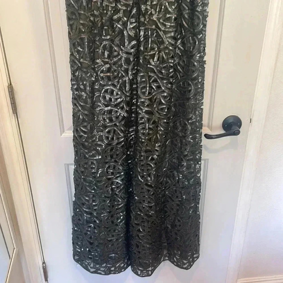 Rickie Freeman Teri Jon Mother Of The Bride Dress Crisscross Ruches Sequins Sz 6 - Picture 9 of 9